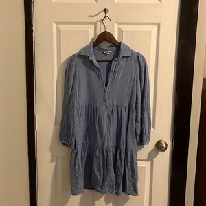 Blue flowy dress, a.n.a, A New Approach